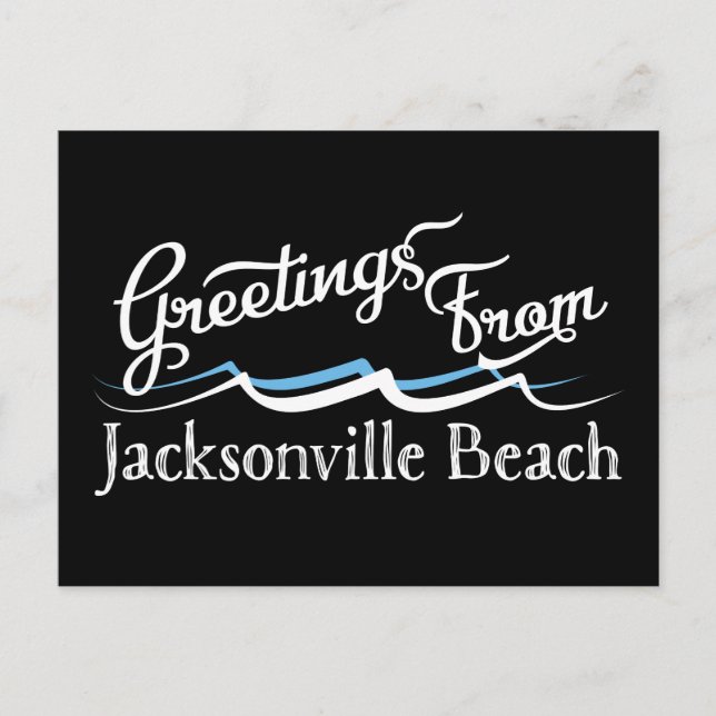 Carte Postale Vagues d'eau de la plage de Jacksonville (Devant)