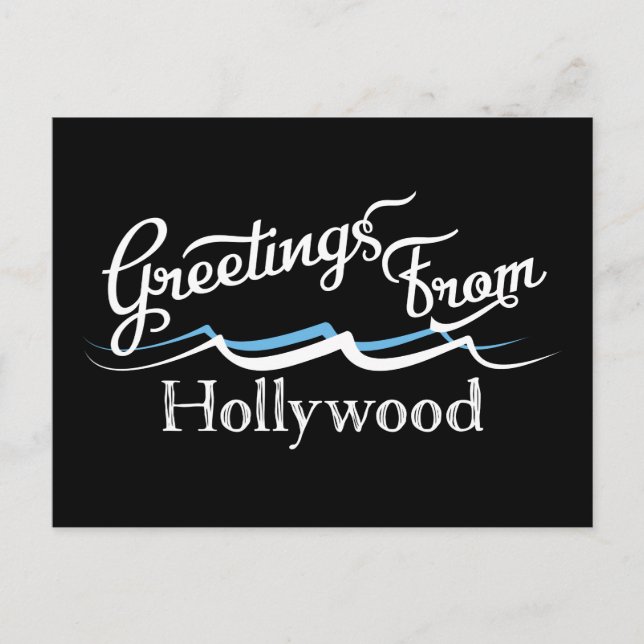 Carte Postale Vagues d'eau d'Hollywood (Devant)