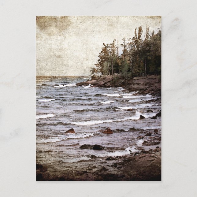 Carte Postale Vagues du lac Supérieur (Devant)