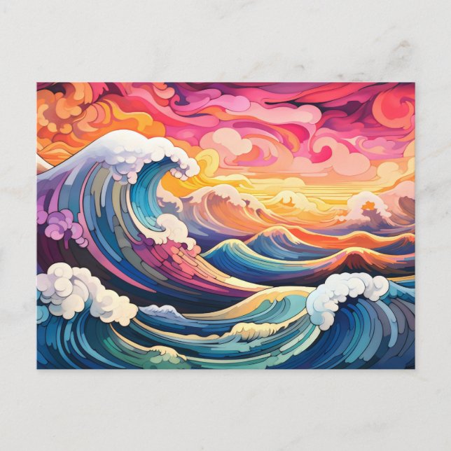 Carte Postale Vagues épiques 10 (Devant)