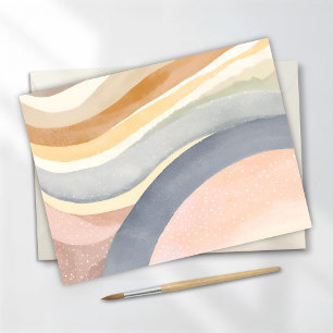 Carte Postale Vagues neutres aquarelle moderne simpliste