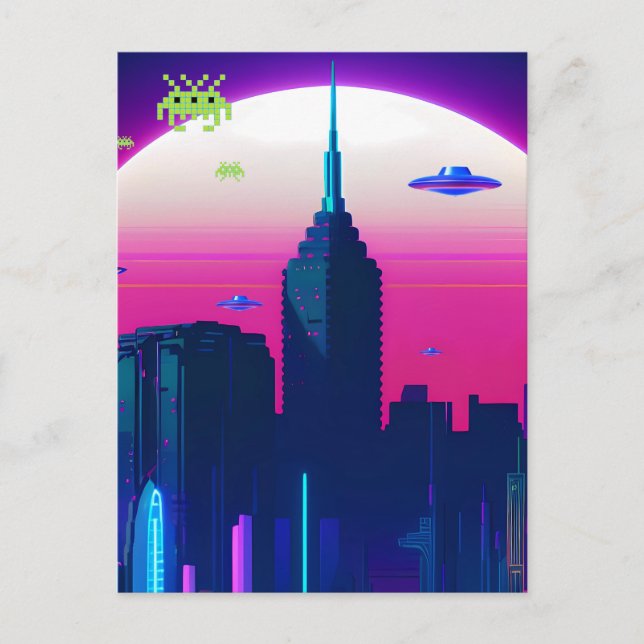 Carte Postale Vagues nocturnes et Vapor Daze (Devant)