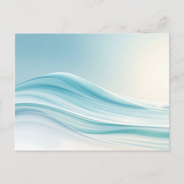 Carte Postale Vagues océaniques sereines abstraites avec des ble (Devant)