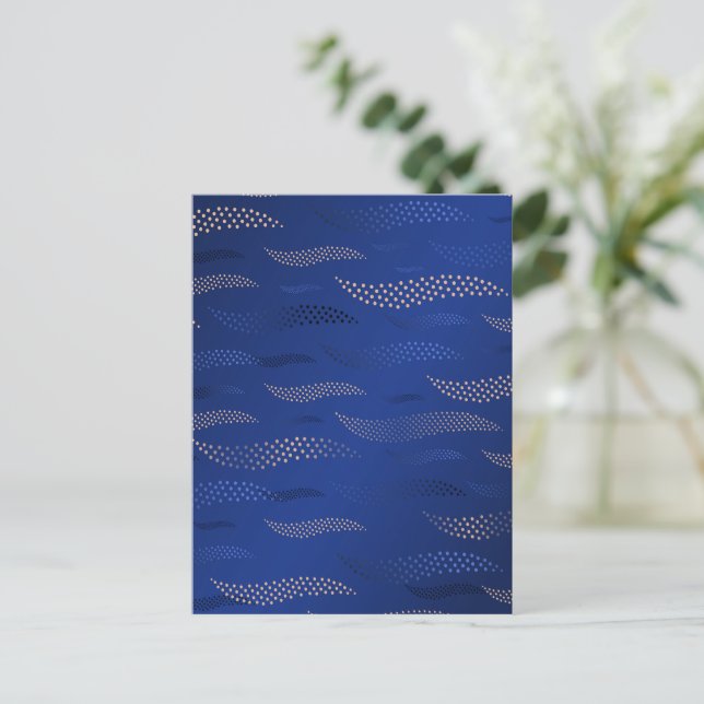 Carte Postale Vagues Tigre (motif stylisé) 2 (Debout devant)