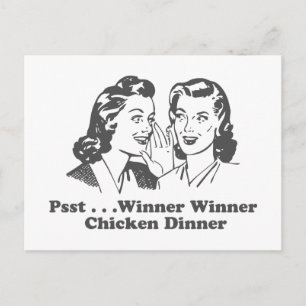 Carte Postale Vainqueur Dîner de poulet Dîner Drôle