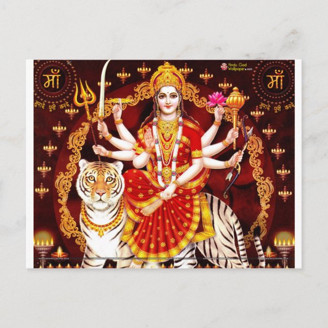 CARTE POSTALE VAISHNO DEVI HINDU GODDESS (Devant)
