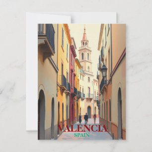 Carte Postale Valencia Espagne Travel Art Vintage