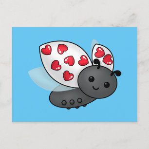 Carte Postale Valentine Ladybug