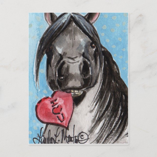Carte postale Valentine Pony noir (Devant)