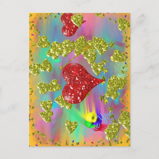 Carte Postale Valentines Je T'Aime (Devant)