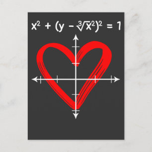 Carte Postale Valentines Jour Amour Math Équation Mathématicien