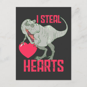 Carte Postale Valentines Jour Drôle Dinosaure Coeur Boy