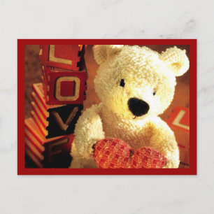 Carte postale "Valentines Love Teddy Bear with Hea