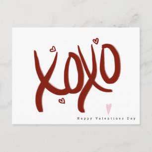 Carte Postale Valentines minimalistes Jour Mains Lettres Coeurs 