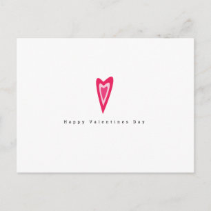 Carte Postale Valentines minimalistes Jour Simple Triple Coeurs