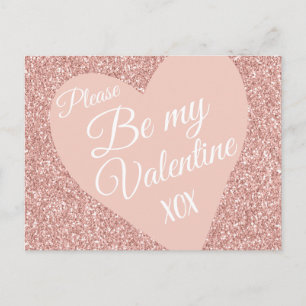 Carte Postale Valentines Parties scintillant roses être miennes