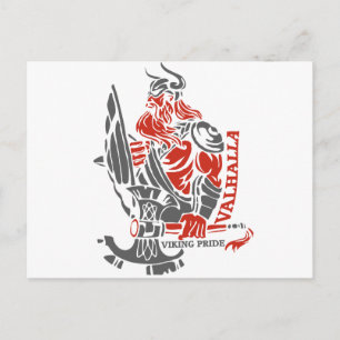 Carte Postale Valhalla - Fierté viking - Design de bouclier et d