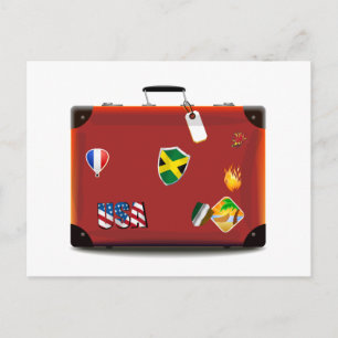 Carte Postale Valise en cuir vintage