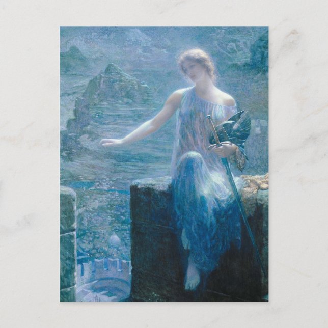 Carte Postale Valkyrie's Vigil Edward Robert Hughes (Devant)