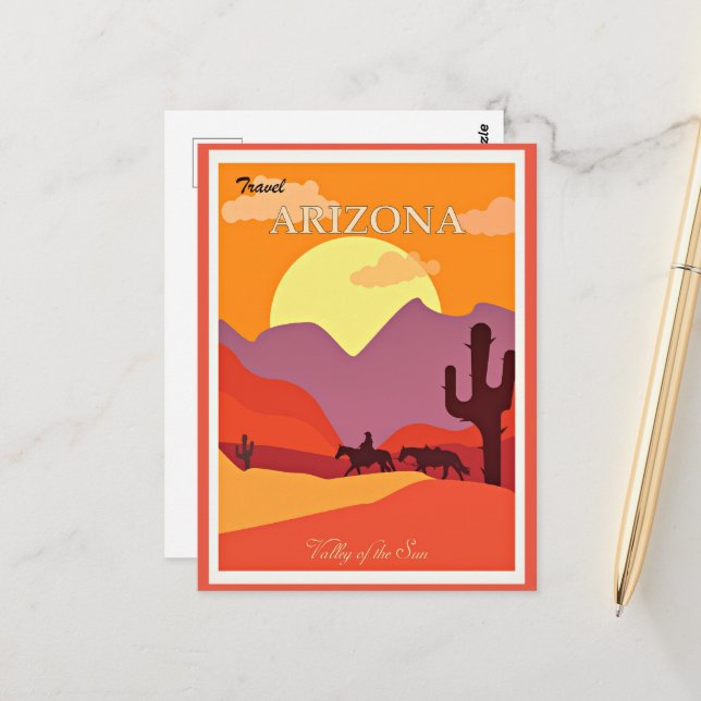 Carte Postale Vallée de l'Arizona (Devant/Arrière en situation)