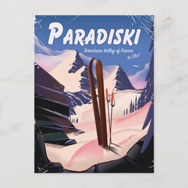 Carte Postale Vallée de Paradiski Tarentaise, France, Affiche de (Devant)