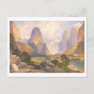Carte Postale Vallée des eaux bouillonnantes Lithographie Vintag