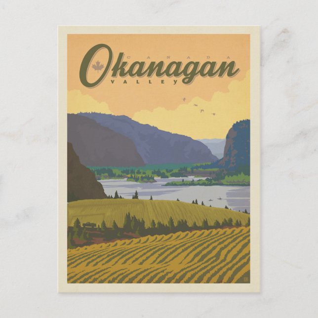 Carte Postale Vallée d'Okanagan Canada (Devant)