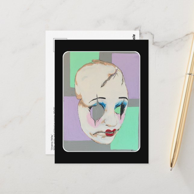 Carte Postale 'Vallée troublante' Peinture sur une (Devant/Arrière en situation)