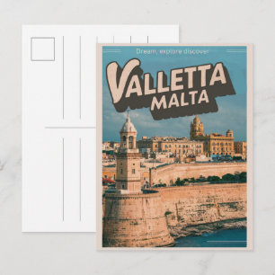 Carte Postale Valletta vintage, souvenirs et cadeaux de voyage d