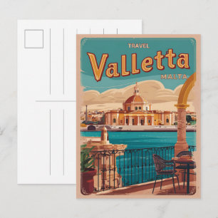 Carte Postale Valletta vintage, souvenirs et cadeaux de voyage d