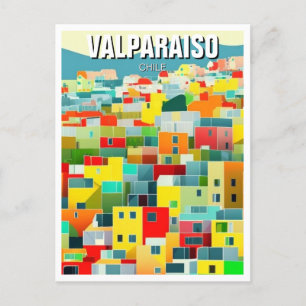 Carte Postale Valparaiso Chili Dessin Abstrait