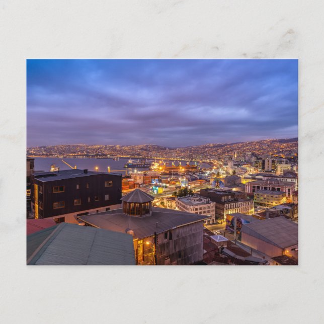 Carte Postale Valparaiso la nuit (Devant)