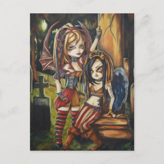 Carte postale Vampire Dark Angel Gothique Graveyar