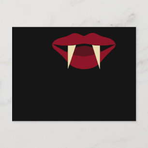 Carte Postale Vampire Fangs sang lèvres rouges