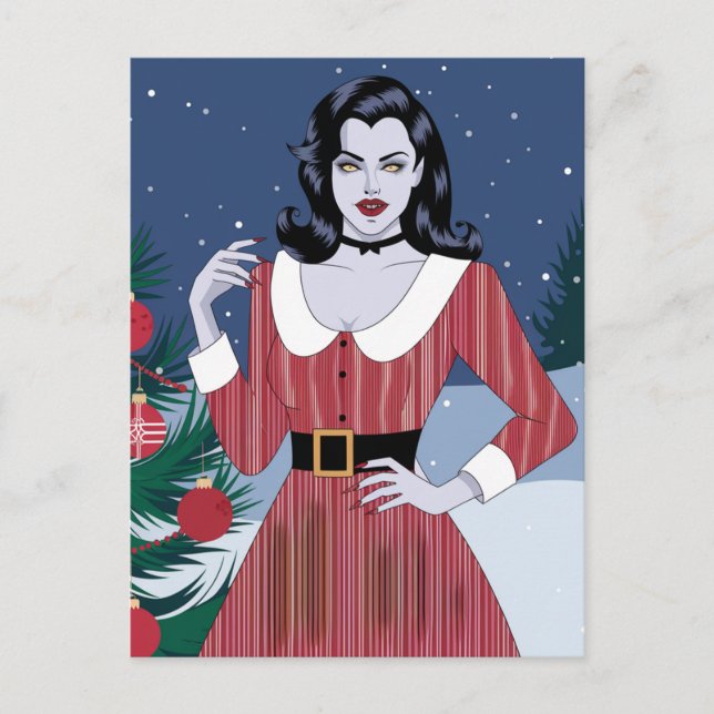 Carte Postale Vampire femme Noël (Devant)