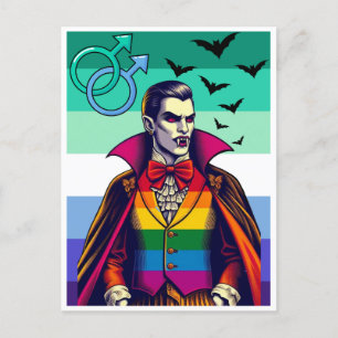 Carte Postale Vampire Gay En Drapeau Arc-En-Ciel
