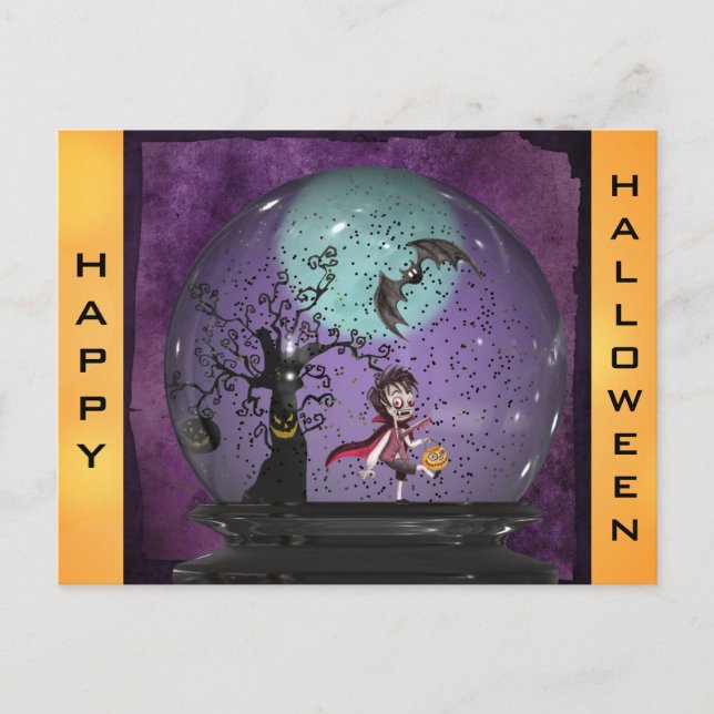 Carte Postale Vampire gothique Éffrayant mignon Halloween (Devant)