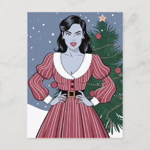 Carte Postale Vampire Lady Blue Skin Noël