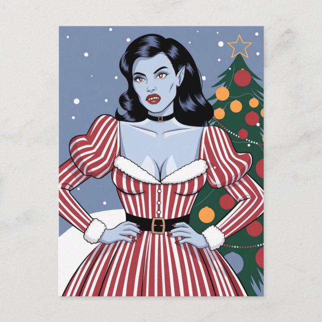 Carte Postale Vampire Lady Noël (Devant)