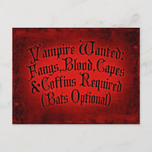 Carte Postale Vampire Recherché