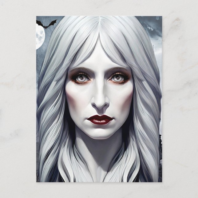 Carte Postale Vampire sorcière femme Imaginaire art noir (Devant)