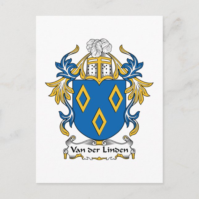 Carte Postale Van der Linden Family Crest (Devant)