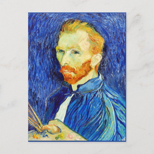 Carte Postale Van Gogh - Autoportrait, 1889 (pinceaux et chevale (Devant)