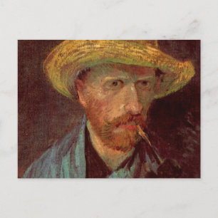 Carte Postale Van Gogh Autoportrait avec Casquette paille et tuy