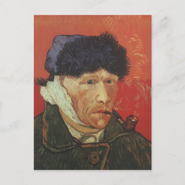 Carte Postale VAN GOGH - autoportrait avec oreille et tuyau liés (Devant)