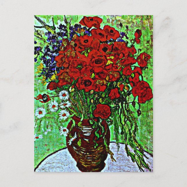 Carte Postale Van Gogh - Coquelicots et pâquerettes (Devant)