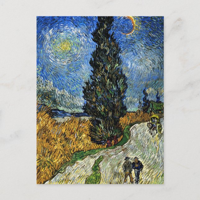 Carte Postale Van Gogh - Cyprès contre un ciel étoilé (Devant)