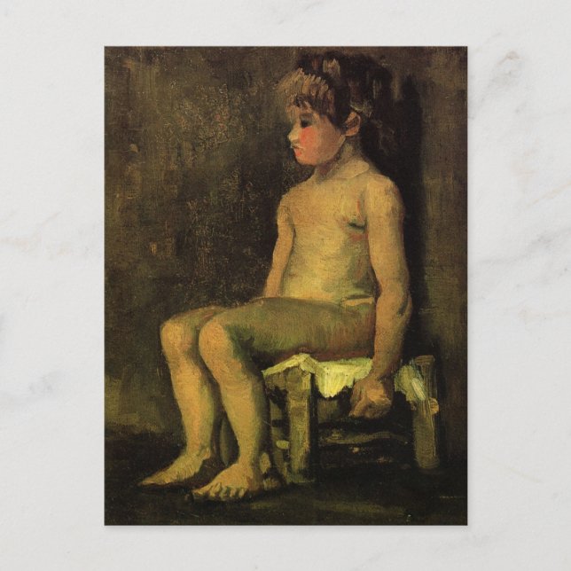 Carte Postale Van Gogh; Étude d'une petite fille, assise, portra (Devant)
