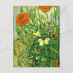 Carte Postale Van Gogh - Papillons et pavots