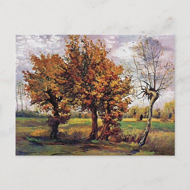 Carte Postale Van Gogh - Paysage Automne Avec Quatre Arbres (Devant)
